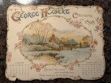1898 George Herbert Calendar Ernest Nister E.P. Dutton Bavaria Complete picture