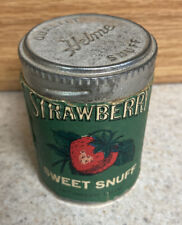 Vintage HELME STRAWBERRY SWEET SNUFF Tobacco 1.15 OZ Tin Collectible Advertising picture