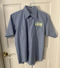 Vintage Pan Am Airlines Uniform Shirt Cargo Services Todd Blue Short Sleeve Sz M picture