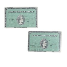 Vintage 1979 & 1980 American Express Green Card Expired Same Number picture