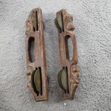 Vintage Wooden Brass Unique Shape Hand Playing Musical Instrument Old Antique picture