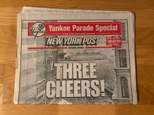 FINAL SALE YANKEES WIN 3RD STRAIGHT WS. Oct 31, 2000 NY Post Complete Newspap picture
