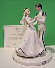 LENOX CINDERELLA PRINCE CHARMING LOVE WEDDING CAKE TOPPER Platinum NEW inBOX COA picture