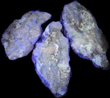 Mojave Desert Fluorescent Chalcedony Agate Slabs 3pc UV Reactive Rock Rough Seam picture