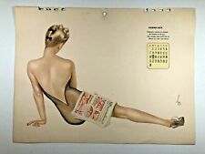 February 1943 Varga Pinup Girl Calendar Page Backside of Blond Woman  E picture