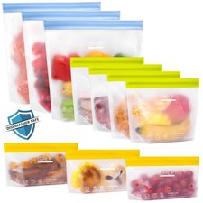 SPLF 10 Pack Stand-Up Reusable Food 10 Pack-3 Gallon 4 Quart 3 Snack, Clear picture
