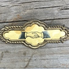 Antique Victorian Masonic Oddfellows Handshake Fraternal Brooch Pin Freemason picture