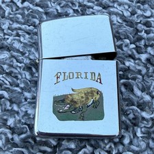 VINTAGE 1993 FLORIDA ALLIGATOR ZIPPO LIGHTER USED CONDITION picture