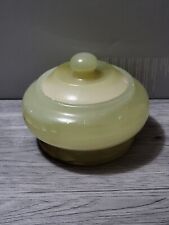  Vintage Onyx Stone Vanity Jar Trinket Cannister with Lid picture
