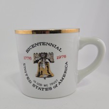 VTG Viletta BICENTENNIAL 1976 United States of America Coffee Mug White Gold picture