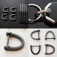 4pcs D-Ring Horseshoe U Shackle Screw Key Ring Fob DIY Leather Craft - Gun Black picture