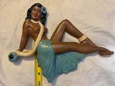 Vintage MCM Pin-Up Hawaiian Hula Girl Plaster picture