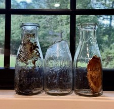 3 Diff 1920s Baltimore MD Milk Bottles Jersey Dairy Fairmount Farm City Dairy picture