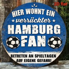 Round Vintage Hamburg Fan Football Tin Metal Signs Home Décor 8x8 picture