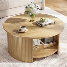 Round Coffee Table with Storage, 31.5