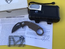 MEDFORD TACTICAL FOLDING KARAMBIT  TFK-1  D2 BLADE   TI/G10 HANDLE   MINT   USA picture