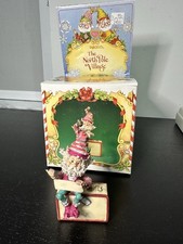 Vintage enesco sandi ziminicki Snickers elf North Pole RARE village hitchhiker picture