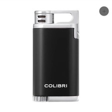 Colibri Belmont Black & Chrome Single Jet Torch Flame Refillable Butane Lighter picture