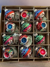 Christmas ornaments Radko Shiny Brite set of 12 glass colorful indents & balls  picture