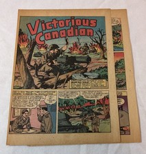 1944 four page cartoon story ~ MAJOR PAUL TRIQUET Victorious Canadian picture