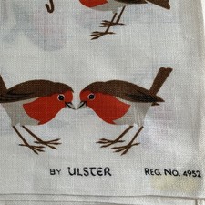 Robins Tea Towel by Ulster Irish Linen NWOT Robin Bird picture