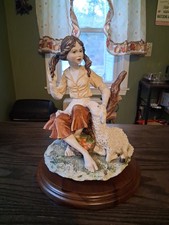Vintage DEAR Italy Hand Painted Girl with Lamb Figurine – Sculture Artistiche picture