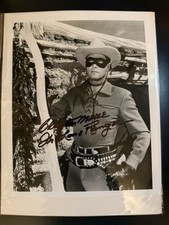 CLAYTON MOORE- The Lone Ranger Autographed Photo Vintage Western Actor + 2 COAs picture
