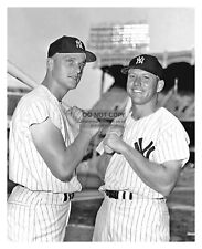MICKEY MANTLE AND ROGER MARIS NEW YORK YANKEES 8X10 B&W PHOTO picture