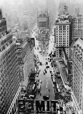 High angle view looking north rainy Times Square top Times Tower i- Old Photo picture