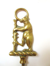 Antique Brass Button Hook Standing Bear picture
