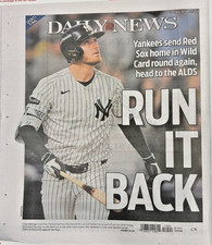 Cody Bellinger Yankees Beat Red Sox Win Wild Card NY Daily News 10/1/2026 picture