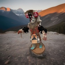 Vintage Rare HOPI Star Man Kachina Doll Hand-Carved & Hand-Painted 7” picture