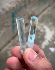 Natural Pair Of Aquamarine Crystals From Skardu Pakistan picture