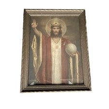 Vtg Christ the King Charles Bosseron Chambers Original Print & Frame 10x13