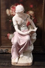 Antique Royal Dux Bohemia Porcelain Figurine The Reader Large 20