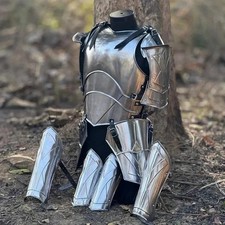 Medieval Knight Armor Costume Set Full Body Steel Armor SCA Halloween Costume picture