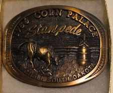 Vintage 1986 Corn Palace Stampede Belt Buckle 16th Annual Rodeo Limited Edition  picture