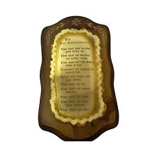 Vintage Home Interiors Homco The Ten Commandments Brass Wood Wall Plaque 10 x 18 picture