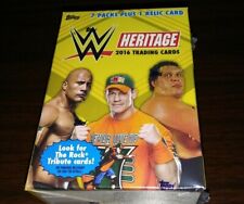 2016 Topps Heritage WWE Wrestling Blaster Box (7) packs (9) cards per 1 Relic  picture