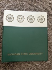 1990s Michigan State University MSU Green And White 3 Ring Binder NEW picture