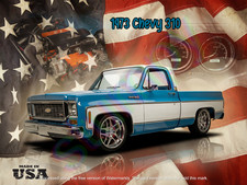 1973 Chevy 310 collage Metal Sign 9