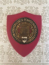 Rare 1920s University of Pennsylvania bronze wood shield college Ivy League picture