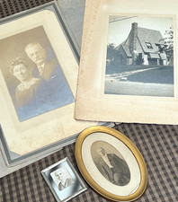 Lot of 4 Vintage Antique Old Hartsook Photographs Metal Frames Portrait Photos picture