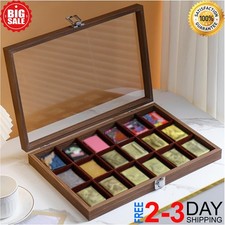 Zippo Lighter Display Case, Zippo Lighter Case With Glass Top&Lock, 18 Capacity picture