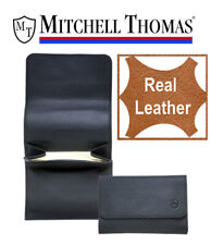 Mitchell Thomas Pipe Tobacco Pouch Black Leather Small Roll Up - Brand New picture