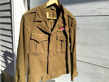 WWII US Army OD Wool Field Jacket with Ribbon Bars - Original US Militaria picture
