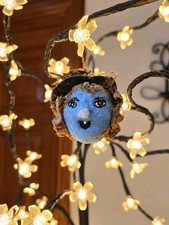 Belinda Berrywisp, Hand Crafted Primitive Spun Cotton Woodland Witch Ornament picture
