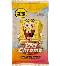 2025 Topps Chrome SpongeBob 25th Anniversary Value Pack (4 Cards) NEW, SEALED picture