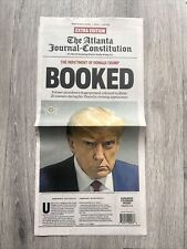 IN HAND Donald Trump Atlanta Journal Constitution Newspaper Mugshot Booked AJC picture