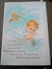 Used Vintage 1940 Dora Dinsmore Baby Greeting Card Booklet picture